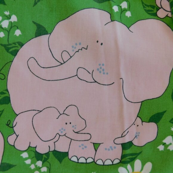 VTG Katashas Unusuals pink elephant novelty wrap skirt & rare matching book tote - Picture 7 of 16